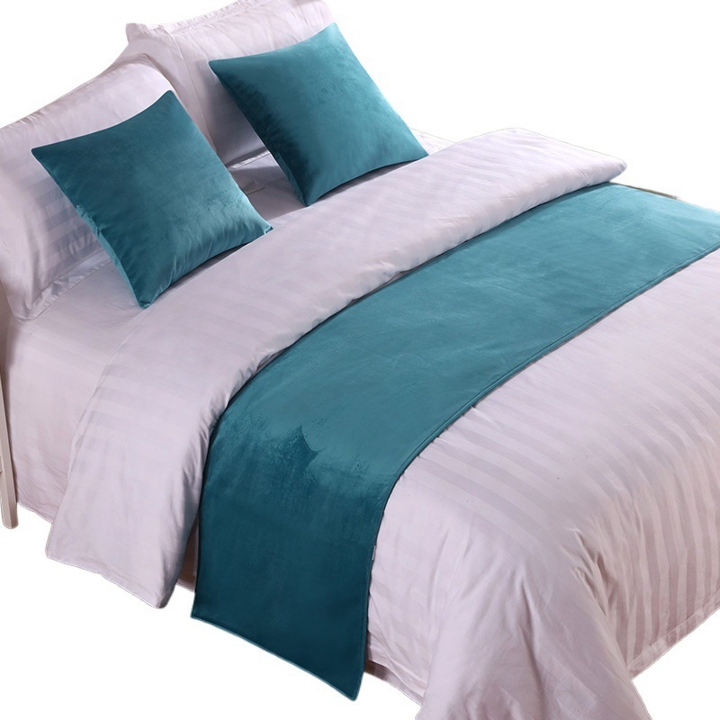 SHAOYU Velúr hotelszobai ágyvégi dekorációs készlet - Poliészter, Egységes mintázat, Szállodai stílus, Márka: SHAOYU, Termékminőség: Megfelelő