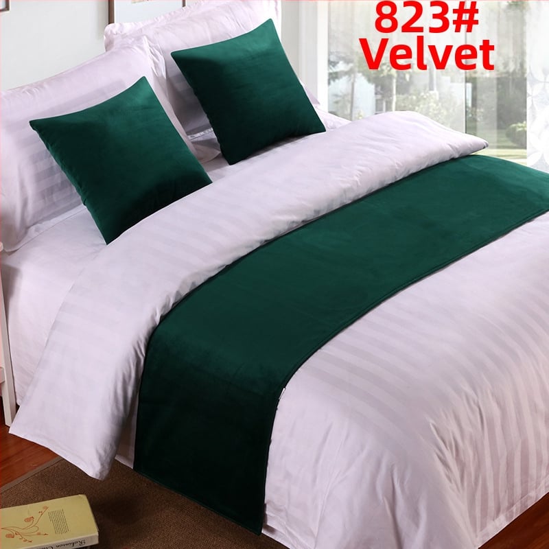 SHAOYU Velúr hotelszobai ágyvégi dekorációs készlet - Poliészter, Egységes mintázat, Szállodai stílus, Márka: SHAOYU, Termékminőség: Megfelelő