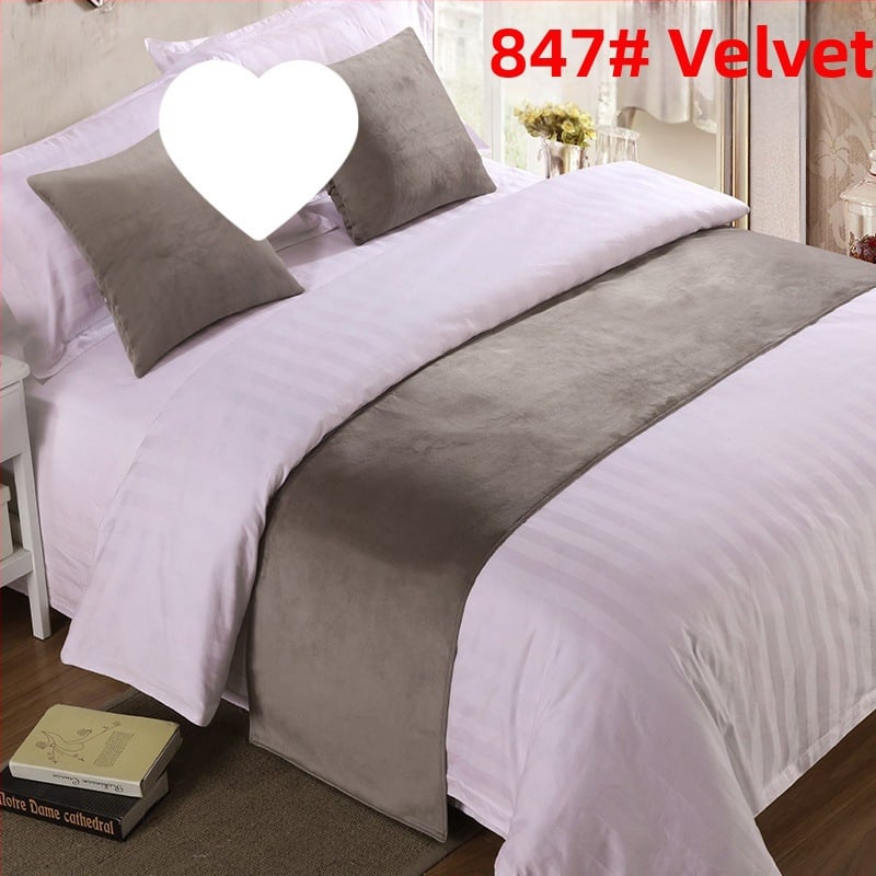 SHAOYU Velúr hotelszobai ágyvégi dekorációs készlet - Poliészter, Egységes mintázat, Szállodai stílus, Márka: SHAOYU, Termékminőség: Megfelelő