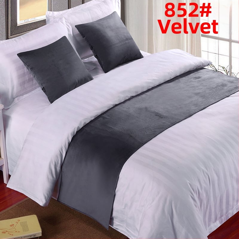 SHAOYU Velúr hotelszobai ágyvégi dekorációs készlet - Poliészter, Egységes mintázat, Szállodai stílus, Márka: SHAOYU, Termékminőség: Megfelelő