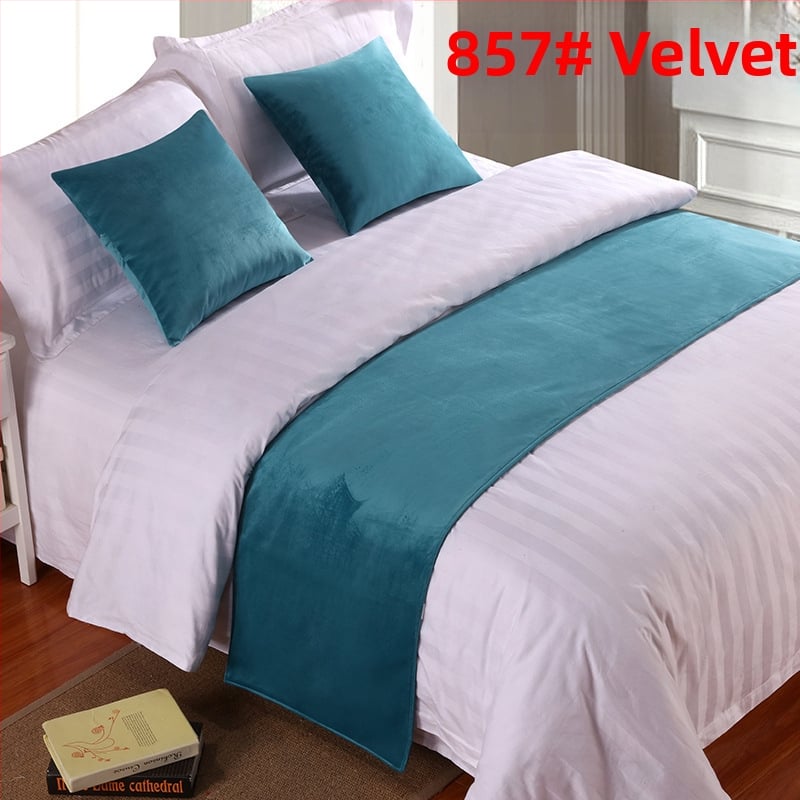 SHAOYU Velúr hotelszobai ágyvégi dekorációs készlet - Poliészter, Egységes mintázat, Szállodai stílus, Márka: SHAOYU, Termékminőség: Megfelelő