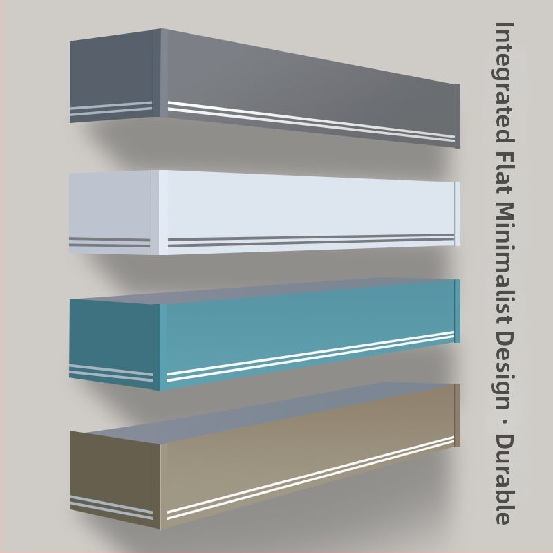 Kutija za zavjese s integriranom tračnicom, aluminijska legura, prilagodljiva, montaža na vrhu i sa strane, tiha, moderni minimalistički stil