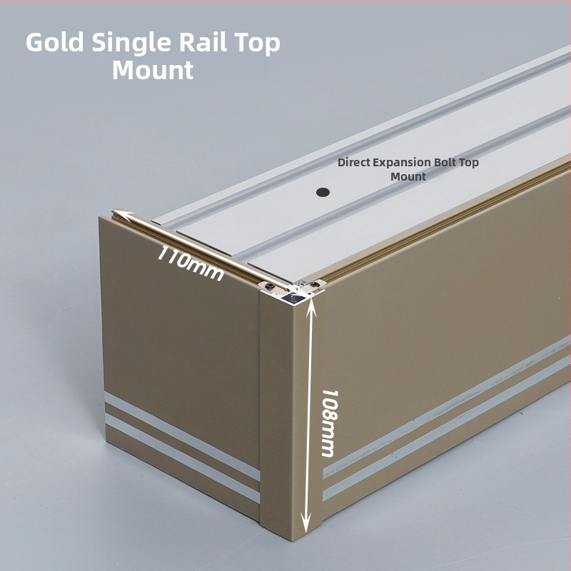 Kutija za zavjese s integriranom tračnicom, aluminijska legura, prilagodljiva, montaža na vrhu i sa strane, tiha, moderni minimalistički stil