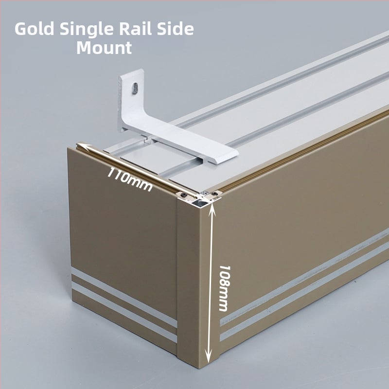 Kutija za zavjese s integriranom tračnicom, aluminijska legura, prilagodljiva, montaža na vrhu i sa strane, tiha, moderni minimalistički stil