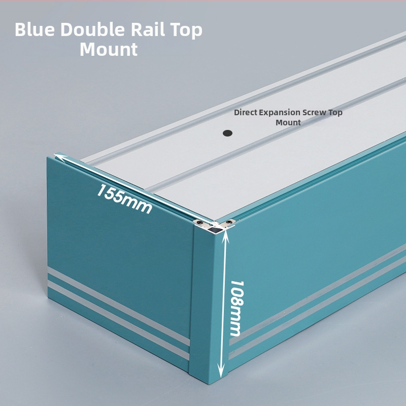 Kutija za zavjese s integriranom tračnicom, aluminijska legura, prilagodljiva, montaža na vrhu i sa strane, tiha, moderni minimalistički stil