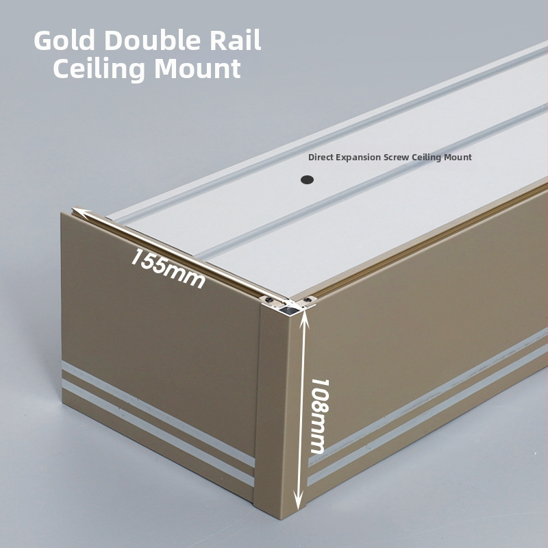 Kutija za zavjese s integriranom tračnicom, aluminijska legura, prilagodljiva, montaža na vrhu i sa strane, tiha, moderni minimalistički stil