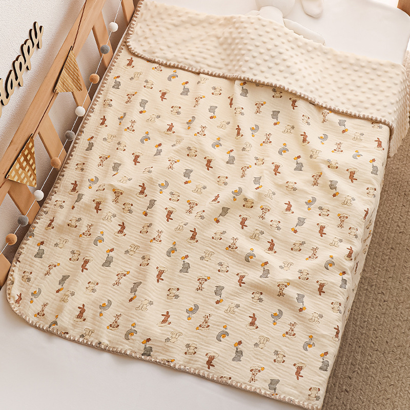 Lapse rätikust pleed, 4-kihiline gaze, 100% puuvill, suvi, Korea stiilus