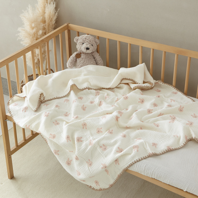 Lapse rätikust pleed, 4-kihiline gaze, 100% puuvill, suvi, Korea stiilus