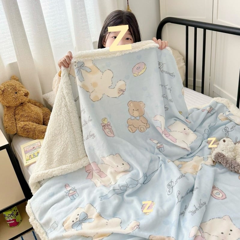 Milk-Lamb sametist pleed, rätik-laadse teki triibudega, geomeetriliste ja multikate mustritega, kõikideks aastaaegadeks, sobib ühiselamusse ja diivanile