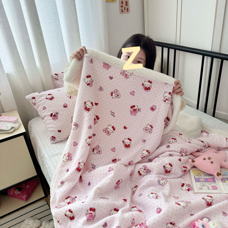 Milk-Lamb sametist pleed, rätik-laadse teki triibudega, geomeetriliste ja multikate mustritega, kõikideks aastaaegadeks, sobib ühiselamusse ja diivanile