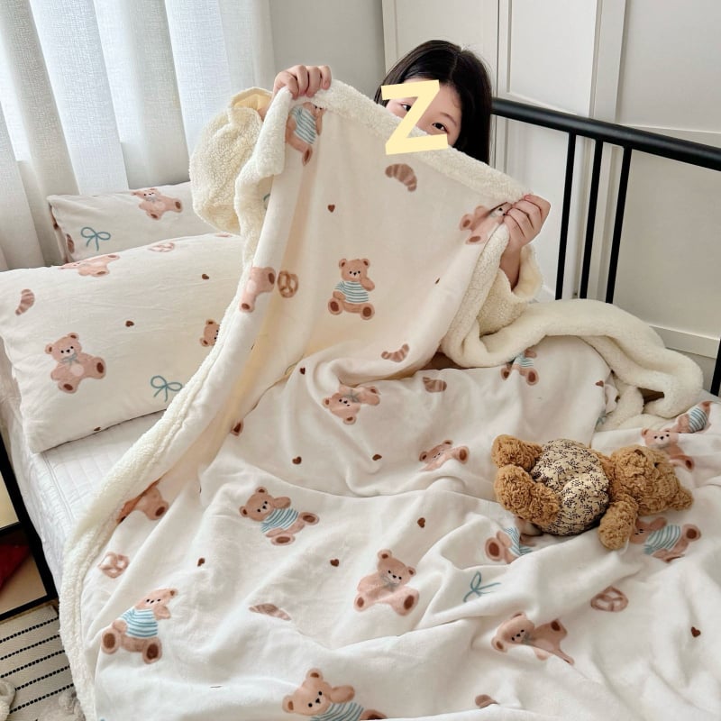 Milk-Lamb sametist pleed, rätik-laadse teki triibudega, geomeetriliste ja multikate mustritega, kõikideks aastaaegadeks, sobib ühiselamusse ja diivanile