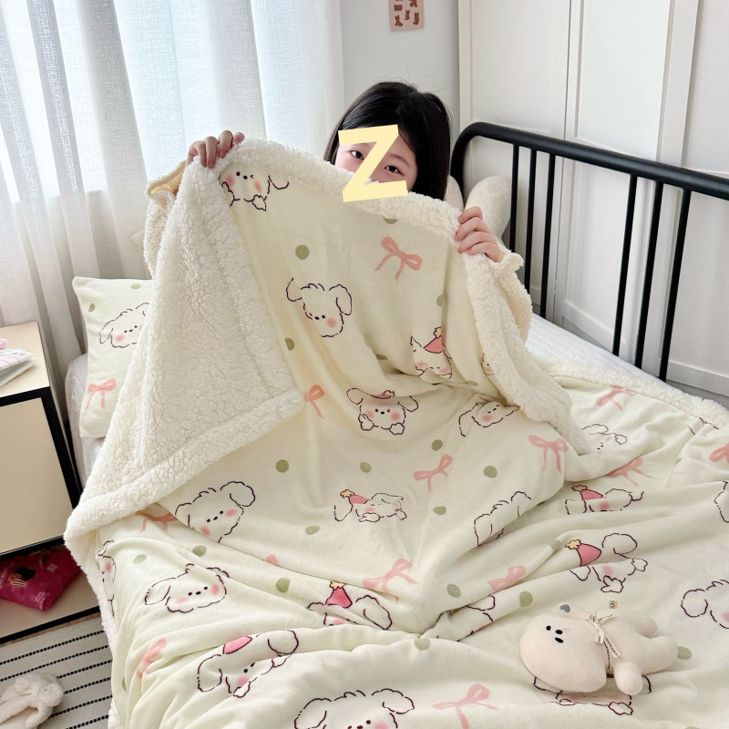 Milk-Lamb sametist pleed, rätik-laadse teki triibudega, geomeetriliste ja multikate mustritega, kõikideks aastaaegadeks, sobib ühiselamusse ja diivanile