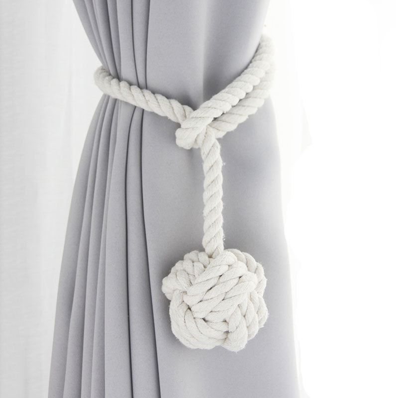 Užuolaidų diržas su kutais ir medvilnine virvele - Medžiaga: Medvilnė; Stilius: Modernus minimalistinis; Pritaikymas negalimas