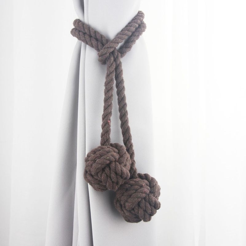 Užuolaidų diržas su kutais ir medvilnine virvele - Medžiaga: Medvilnė; Stilius: Modernus minimalistinis; Pritaikymas negalimas