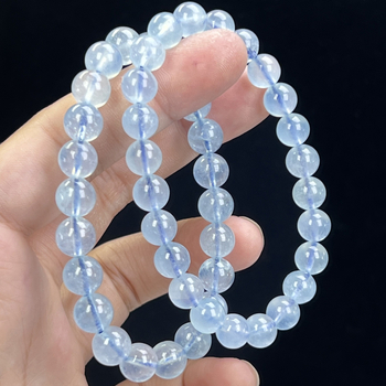 DIY гривна със аквамаринови мъниста – геометрична форма, полирани мъниста, женско бижу