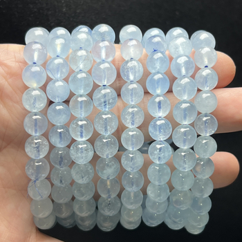 DIY гривна със аквамаринови мъниста – геометрична форма, полирани мъниста, женско бижу