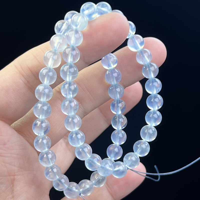 DIY гривна със аквамаринови мъниста – геометрична форма, полирани мъниста, женско бижу