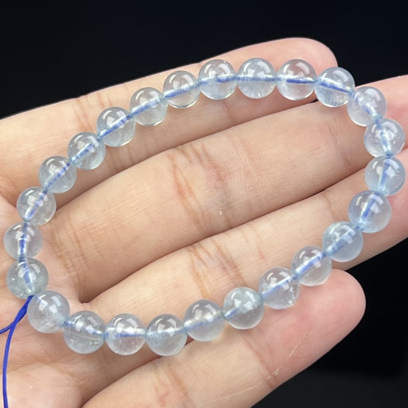 DIY гривна със аквамаринови мъниста – геометрична форма, полирани мъниста, женско бижу