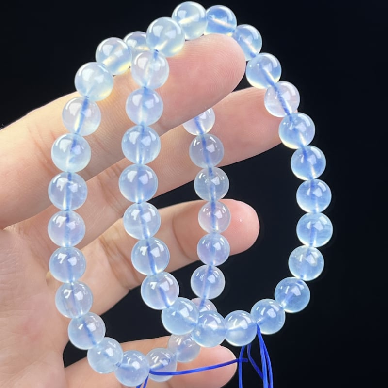 DIY гривна със аквамаринови мъниста – геометрична форма, полирани мъниста, женско бижу