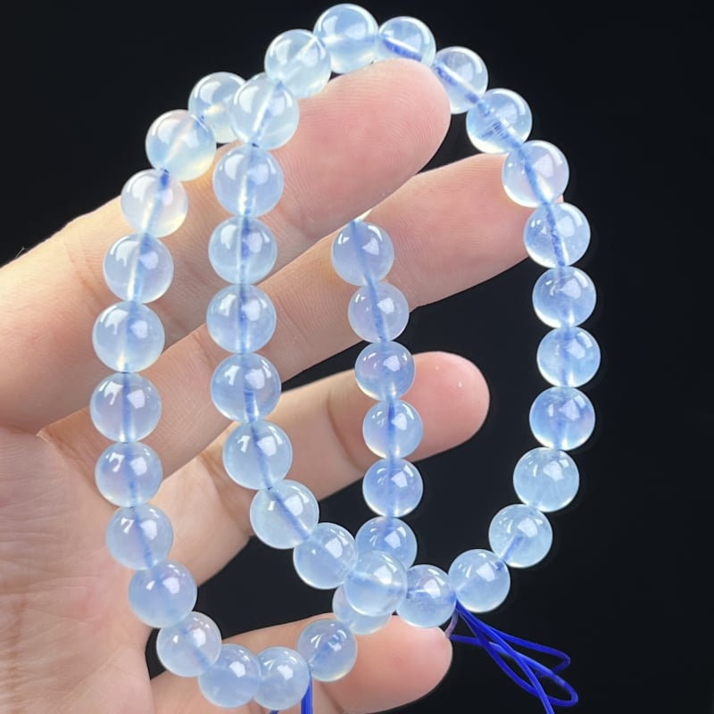 DIY гривна със аквамаринови мъниста – геометрична форма, полирани мъниста, женско бижу