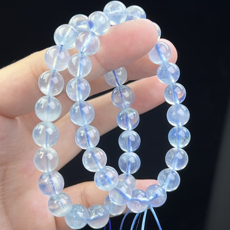 DIY гривна със аквамаринови мъниста – геометрична форма, полирани мъниста, женско бижу