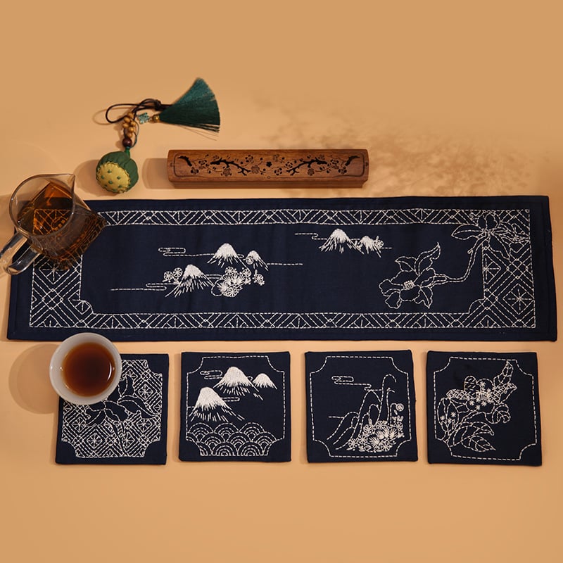 DIY siuvinėtas arbatos kilimėlis Kinijos stiliaus, Zen Lu siuvinėjimas, rankų darbas iš Jinhao, Kinijos stiliaus serijos raštas, tinka svetainei ar restoranui