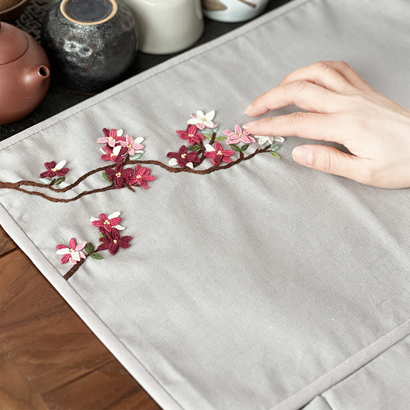 DIY siuvinėtas arbatos kilimėlis Kinijos stiliaus, Zen Lu siuvinėjimas, rankų darbas iš Jinhao, Kinijos stiliaus serijos raštas, tinka svetainei ar restoranui