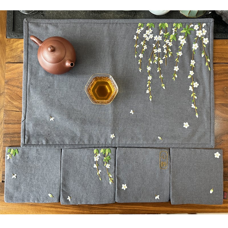 DIY siuvinėtas arbatos kilimėlis Kinijos stiliaus, Zen Lu siuvinėjimas, rankų darbas iš Jinhao, Kinijos stiliaus serijos raštas, tinka svetainei ar restoranui