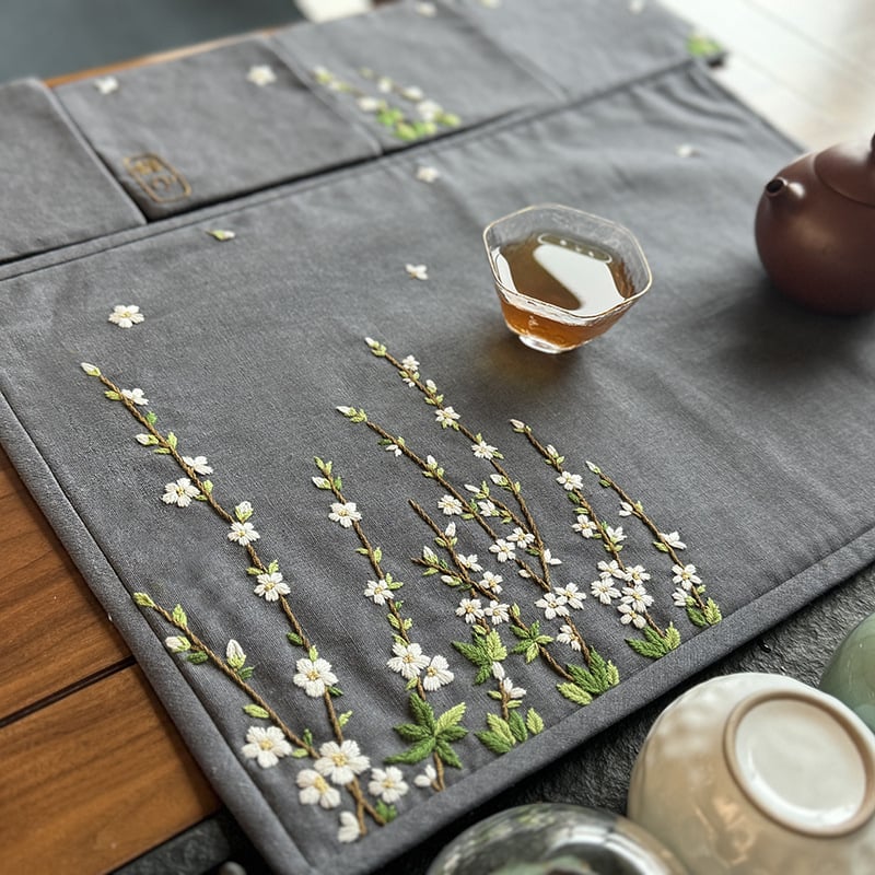 DIY siuvinėtas arbatos kilimėlis Kinijos stiliaus, Zen Lu siuvinėjimas, rankų darbas iš Jinhao, Kinijos stiliaus serijos raštas, tinka svetainei ar restoranui