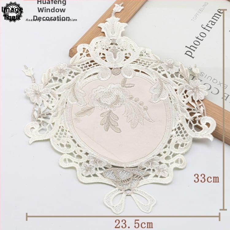 Δαντελένιο κεντημένο appliqué για διακόσμηση οικιακών υφασμάτων | Υλικό: Δαντέλα; Εφαρμογή: Διακόσμηση, Οικιακά υφάσματα; Μάρκα: Huafeng Window Decorations