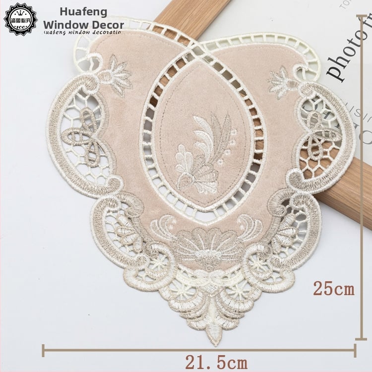 Δαντελένιο κεντημένο appliqué για διακόσμηση οικιακών υφασμάτων | Υλικό: Δαντέλα; Εφαρμογή: Διακόσμηση, Οικιακά υφάσματα; Μάρκα: Huafeng Window Decorations