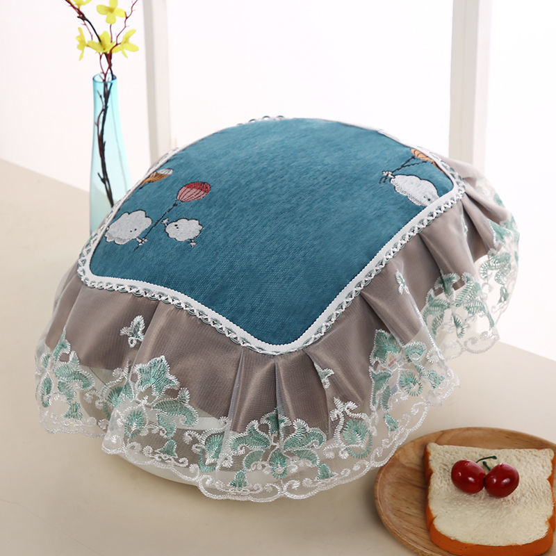 Ovaalne riisikeetja kate pitsilise kangaga – Euroopa stiilis, mitmekülgne tolmukaitse