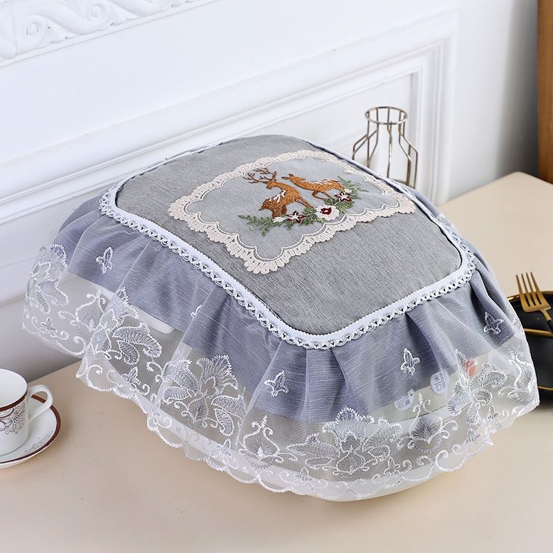 Ovaalne riisikeetja kate pitsilise kangaga – Euroopa stiilis, mitmekülgne tolmukaitse