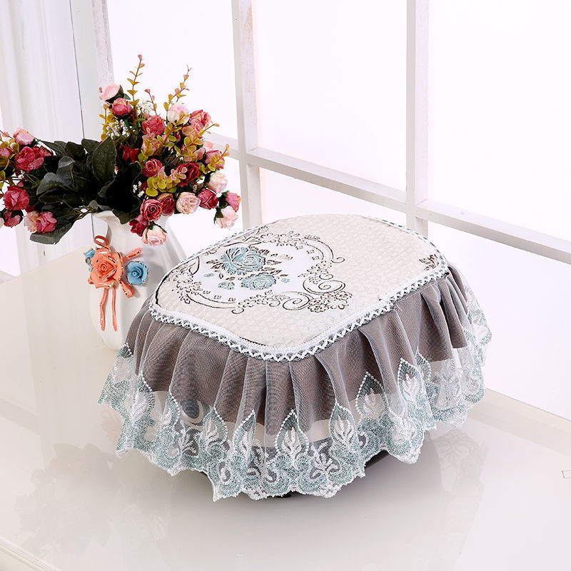 Ovaalne riisikeetja kate pitsilise kangaga – Euroopa stiilis, mitmekülgne tolmukaitse