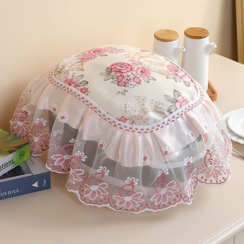 Ovaalne riisikeetja kate pitsilise kangaga – Euroopa stiilis, mitmekülgne tolmukaitse