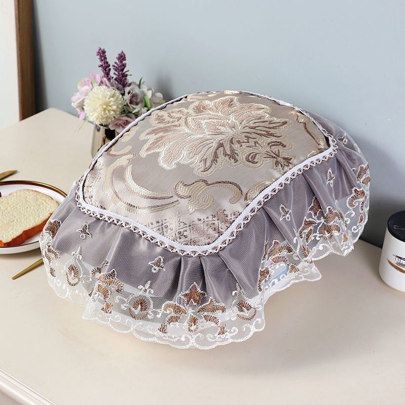 Ovaalne riisikeetja kate pitsilise kangaga – Euroopa stiilis, mitmekülgne tolmukaitse