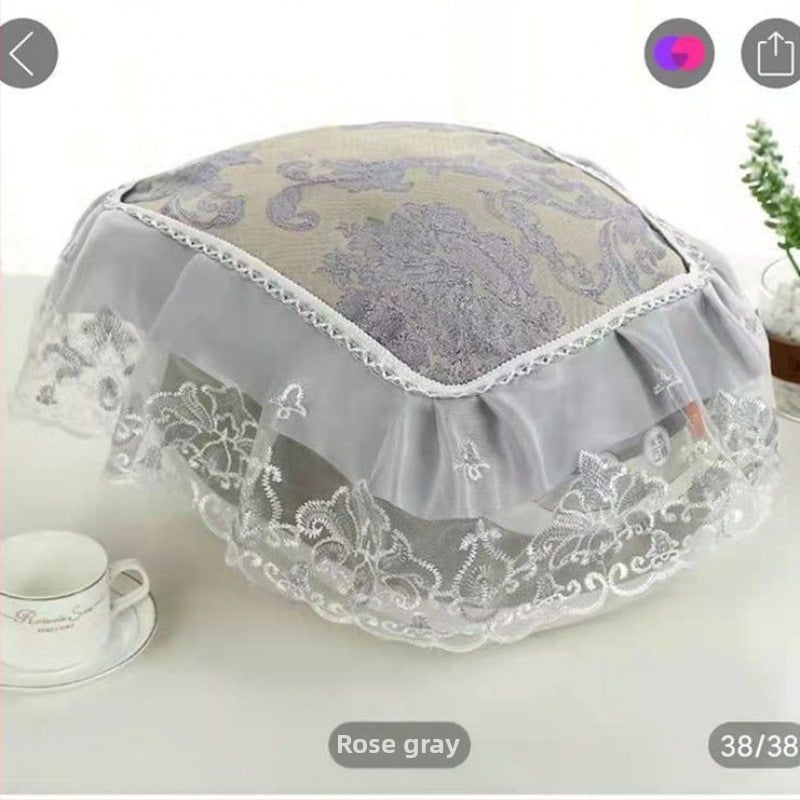 Ovaalne riisikeetja kate pitsilise kangaga – Euroopa stiilis, mitmekülgne tolmukaitse