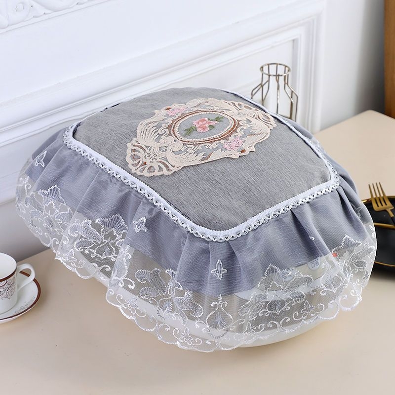 Ovaalne riisikeetja kate pitsilise kangaga – Euroopa stiilis, mitmekülgne tolmukaitse