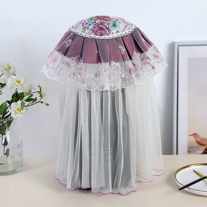 Ovaalne riisikeetja kate pitsilise kangaga – Euroopa stiilis, mitmekülgne tolmukaitse