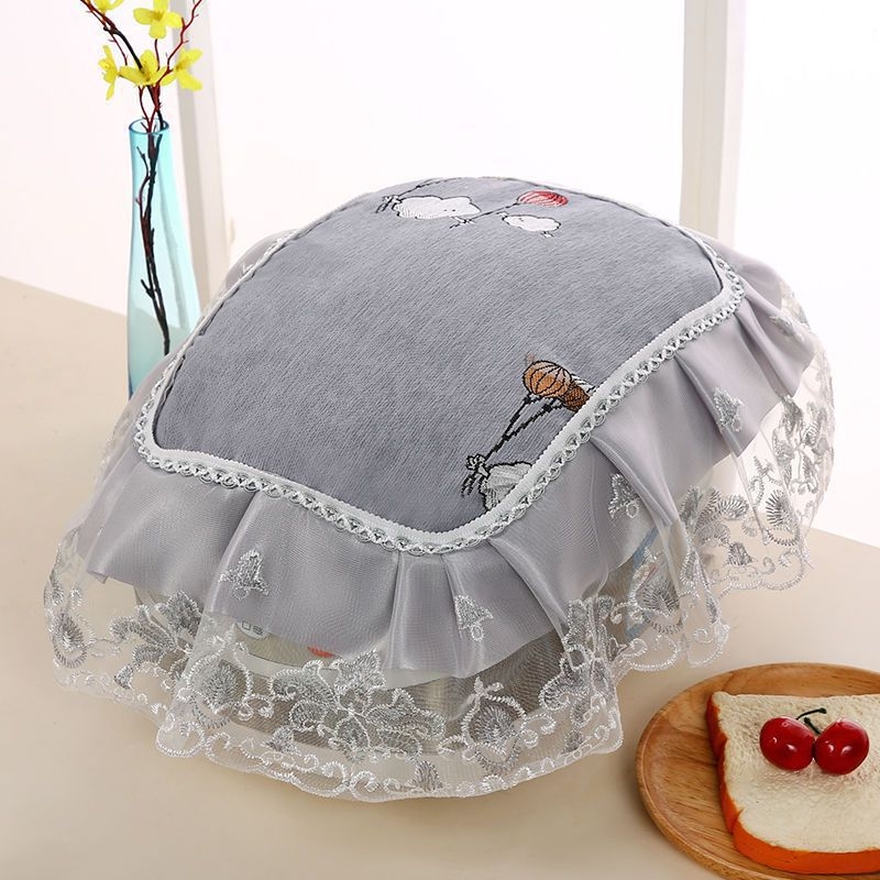 Ovaalne riisikeetja kate pitsilise kangaga – Euroopa stiilis, mitmekülgne tolmukaitse