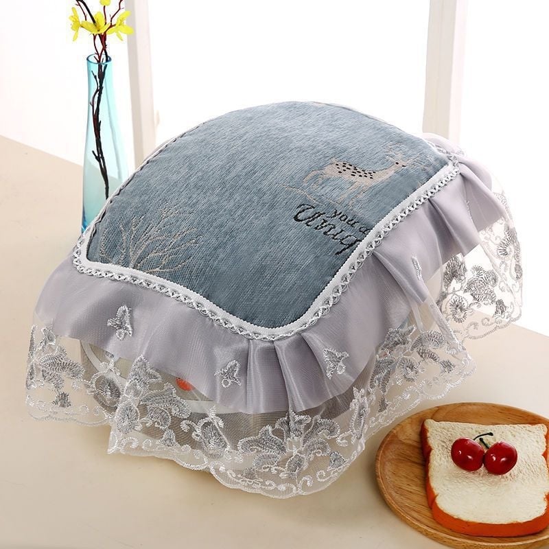 Ovaalne riisikeetja kate pitsilise kangaga – Euroopa stiilis, mitmekülgne tolmukaitse