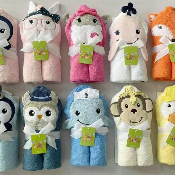 Beebi 3D loomade motiiviga kapuutsiga froteed, 100% puuvill, 300–500 g, vanusegrupp 1–6 aastat, kohandatav, Wanda