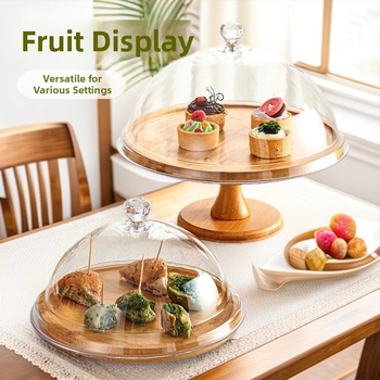 Gyümölcs kóstoló tál porvédő fedéllel és átlátszó fedéllel – Egyszerű stílus, Anyag: Egyéb, Minőség: Megfelelő termék