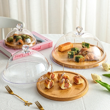 Gyümölcs kóstoló tál porvédő fedéllel és átlátszó fedéllel – Egyszerű stílus, Anyag: Egyéb, Minőség: Megfelelő termék