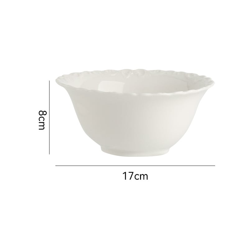 Desszert tányér, kerámia, szabálytalan alakú, retró stílusú, csipkés éllel, mikrohullámú sütőhöz használható