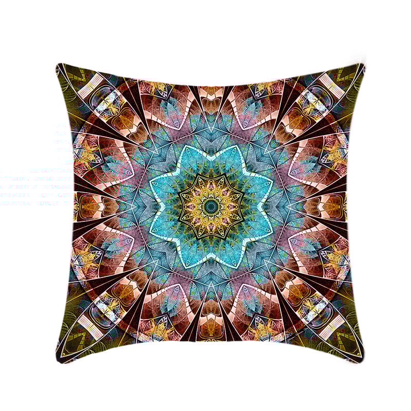 Retro etnikus mandala párnahuzat – plüss anyag, nyomtatás, testreszabható