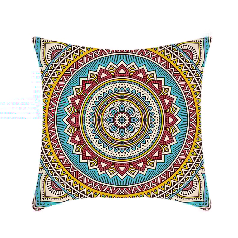 Retro etnikus mandala párnahuzat – plüss anyag, nyomtatás, testreszabható