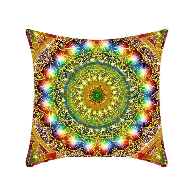 Retro etnikus mandala párnahuzat – plüss anyag, nyomtatás, testreszabható