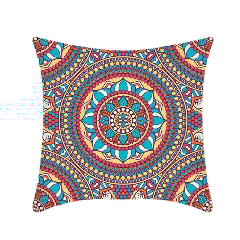 Retro etnikus mandala párnahuzat – plüss anyag, nyomtatás, testreszabható