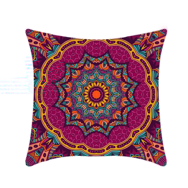 Retro etnikus mandala párnahuzat – plüss anyag, nyomtatás, testreszabható